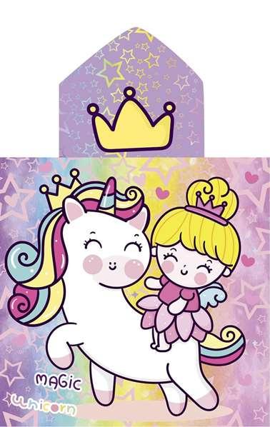 Secaneta Poncho Estampado Unicornprins 60x120 cm para Niños +3 años