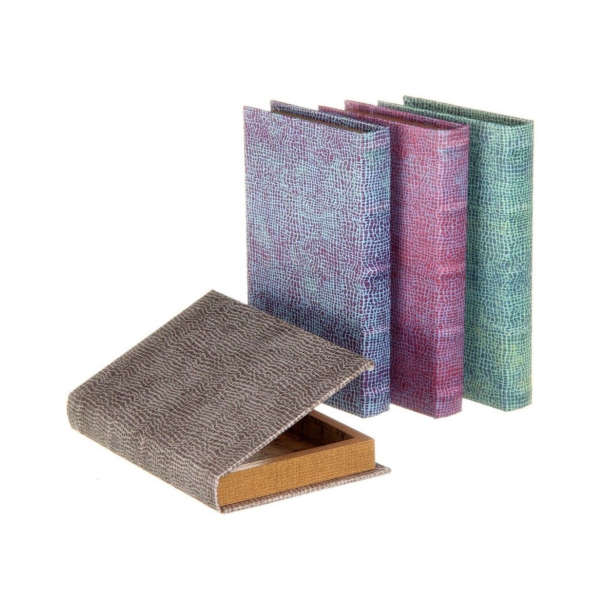 Caja de madera con forma de libro(14x3x21.2 cm). Cuatro colores