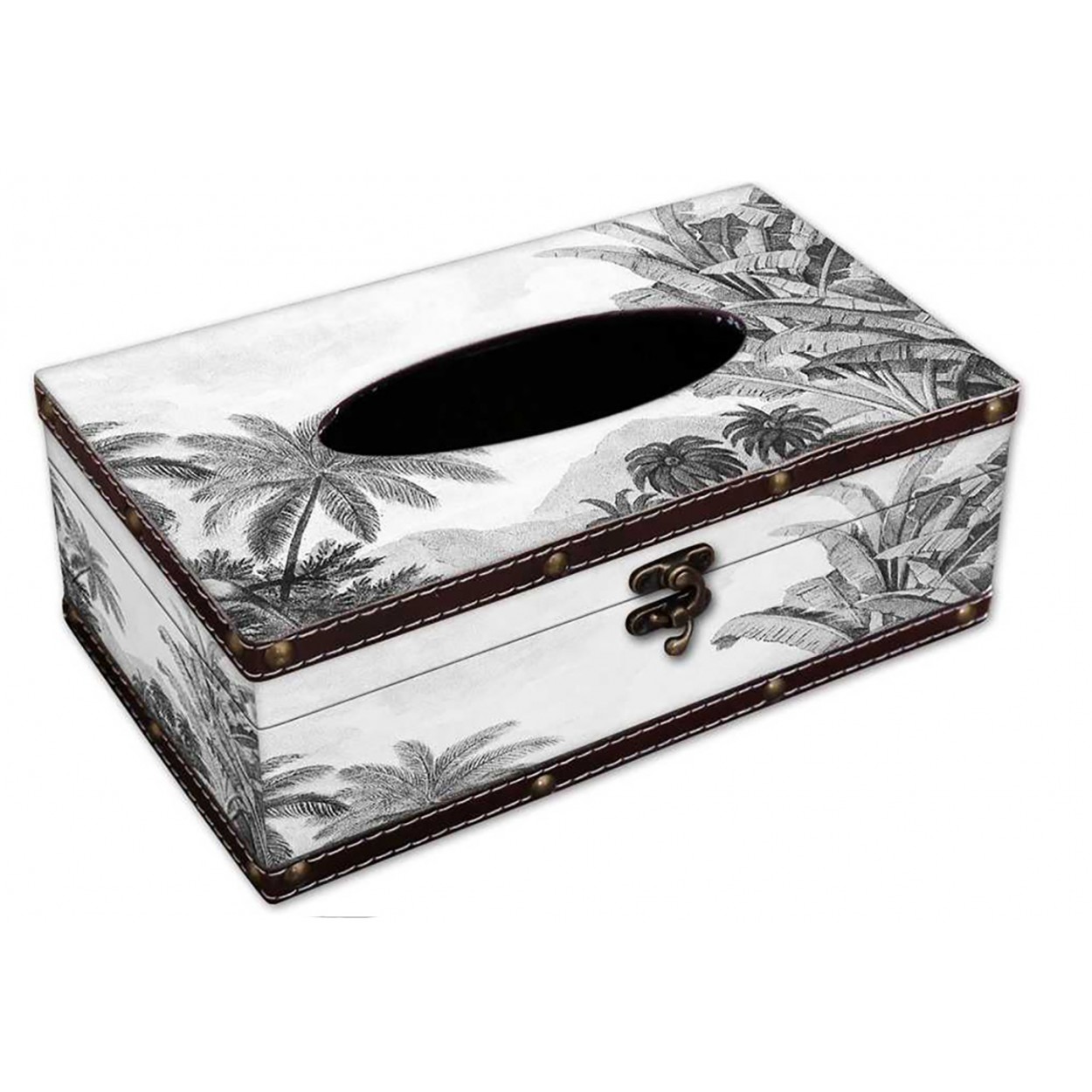 CAJA DE PAÑUELOS ESTILO TROPICAL 9X14X25