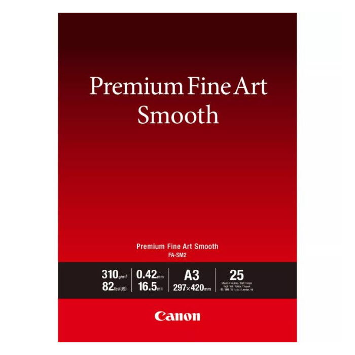 CANON PREMIUM FINE ART SMOOTH 310G FA-SM 2 A3 25H PAPEL FOTOGRÁFICO