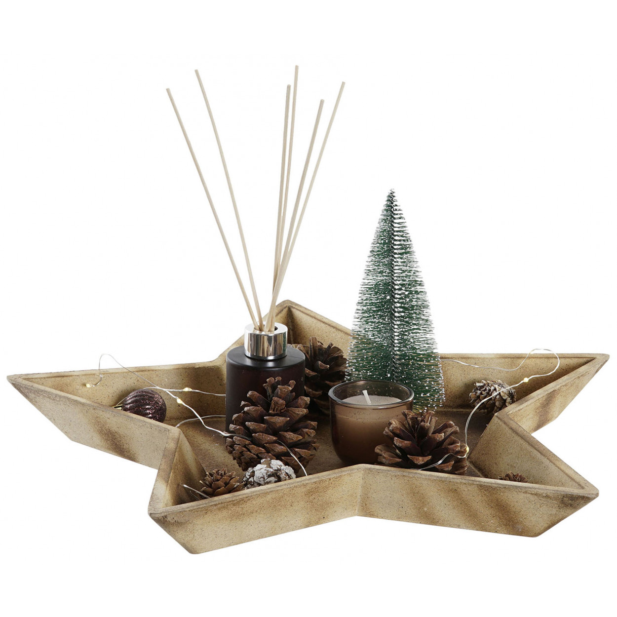 CENTRO DE MESA NAVIDEÑO AROMÁTICO LED 41X40X27CM