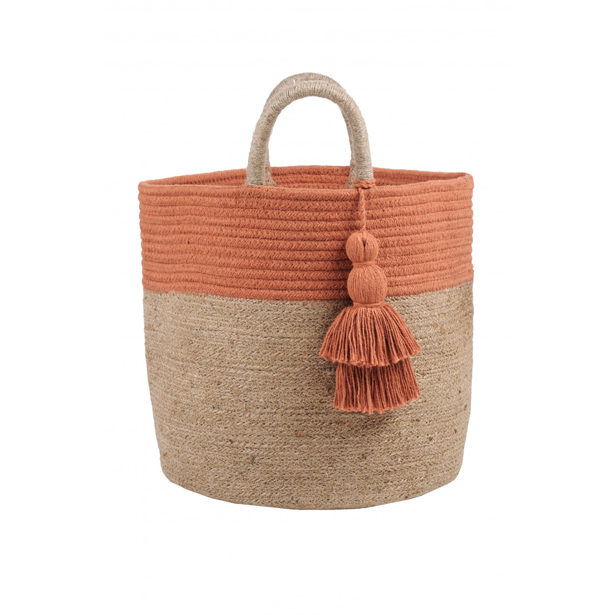 CESTA YUTE ALMACENAMIENTO CON FLECOS 30CM VENUTA