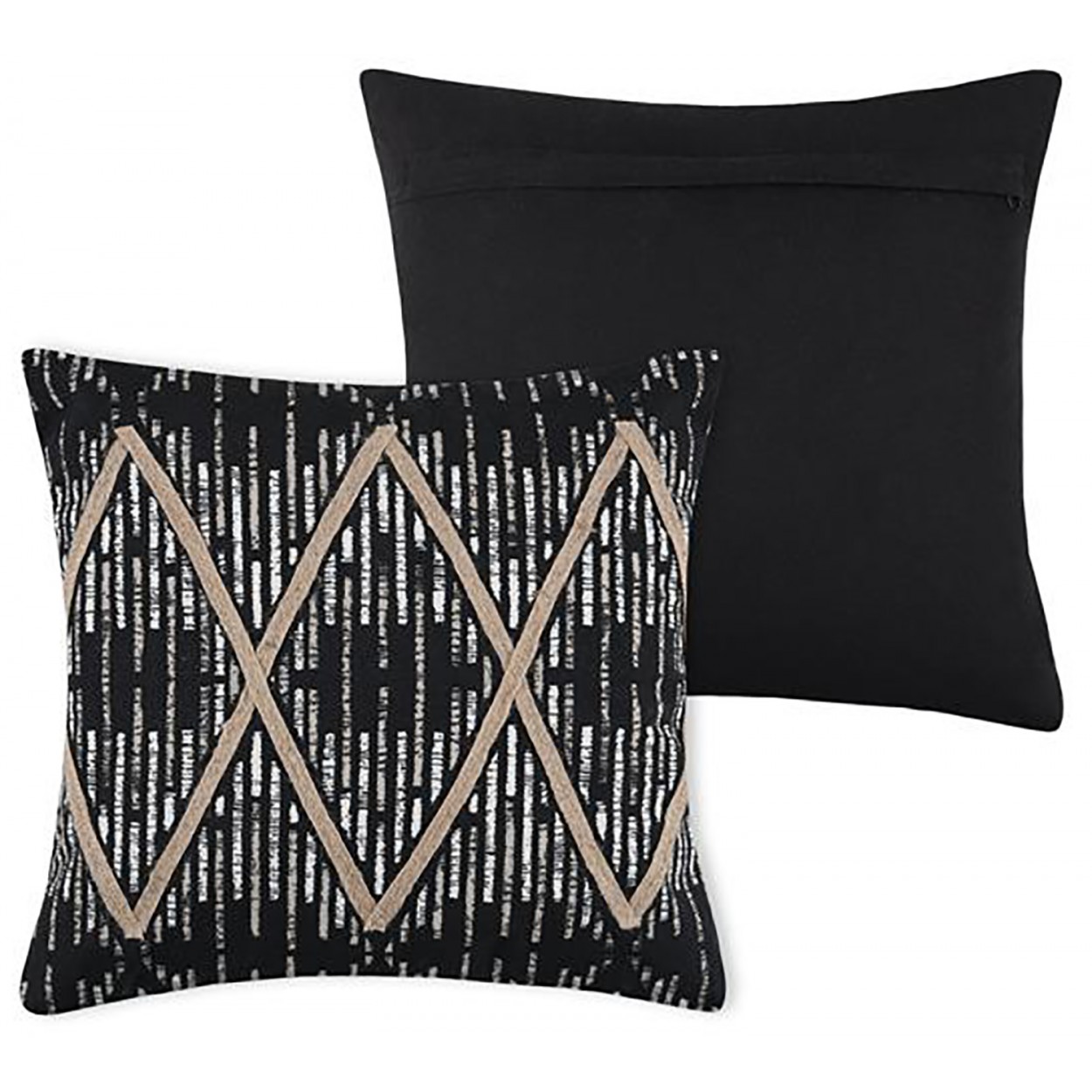 COJÍN CUADRADO BLANCO Y NEGRO HANNAH 40X40CM