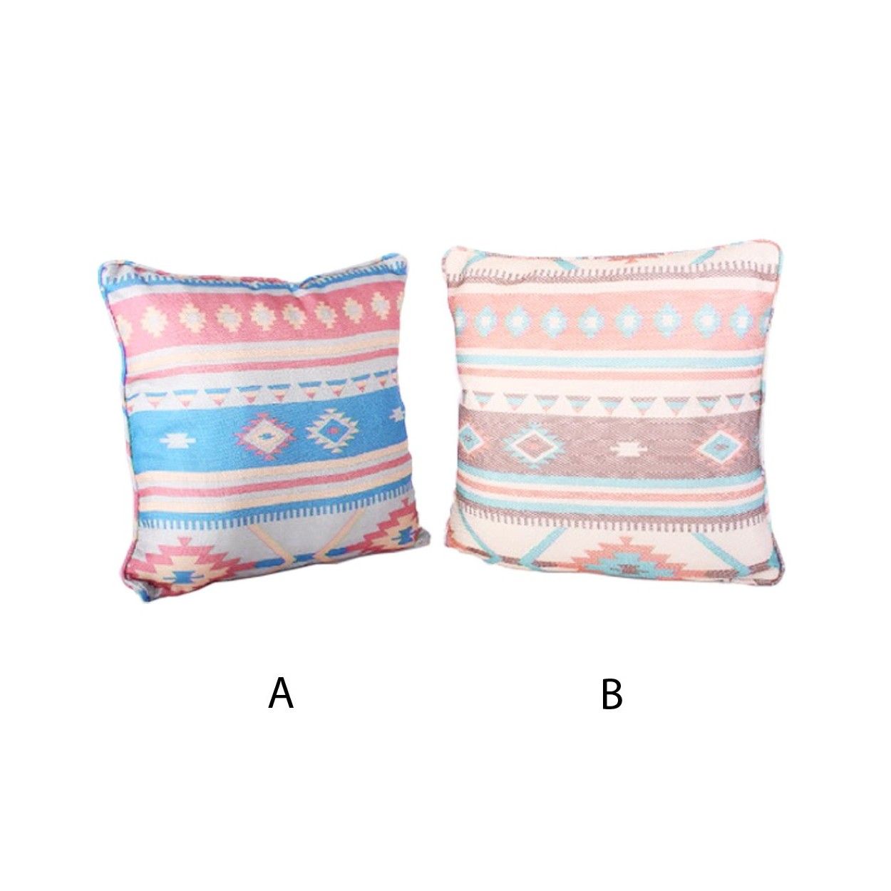 Cojín cuadrado con decoración de cenefa - 280gr - (45x45 cm) algodón