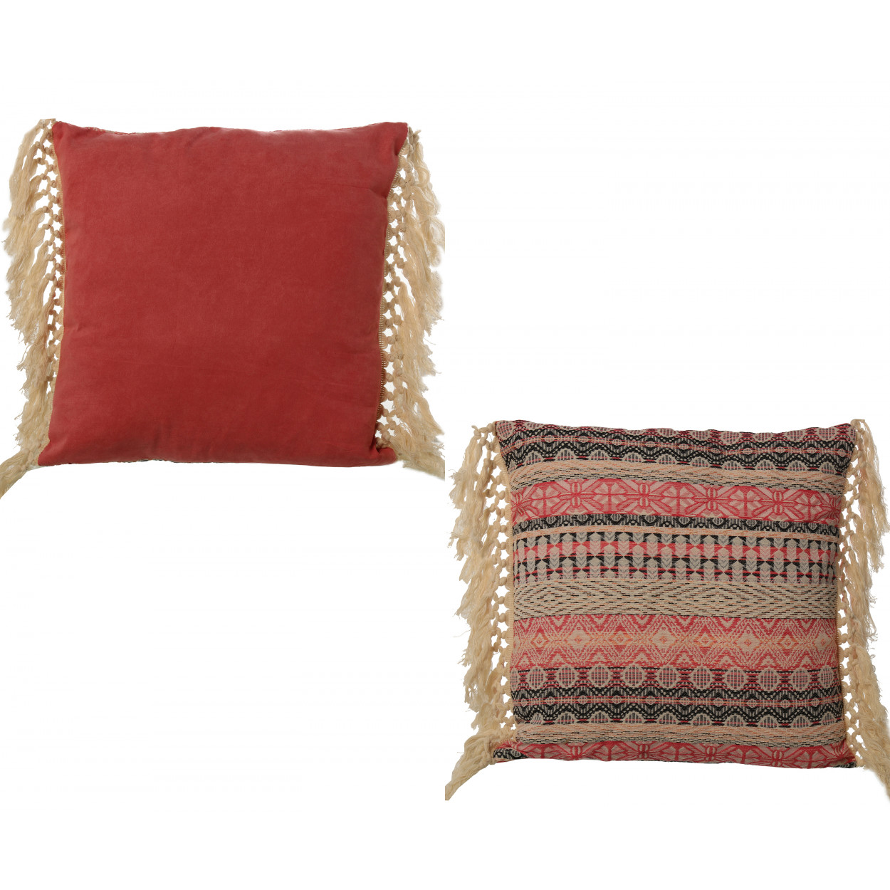 COJÍN ÉTNICO CON CREMALLERA 45X45