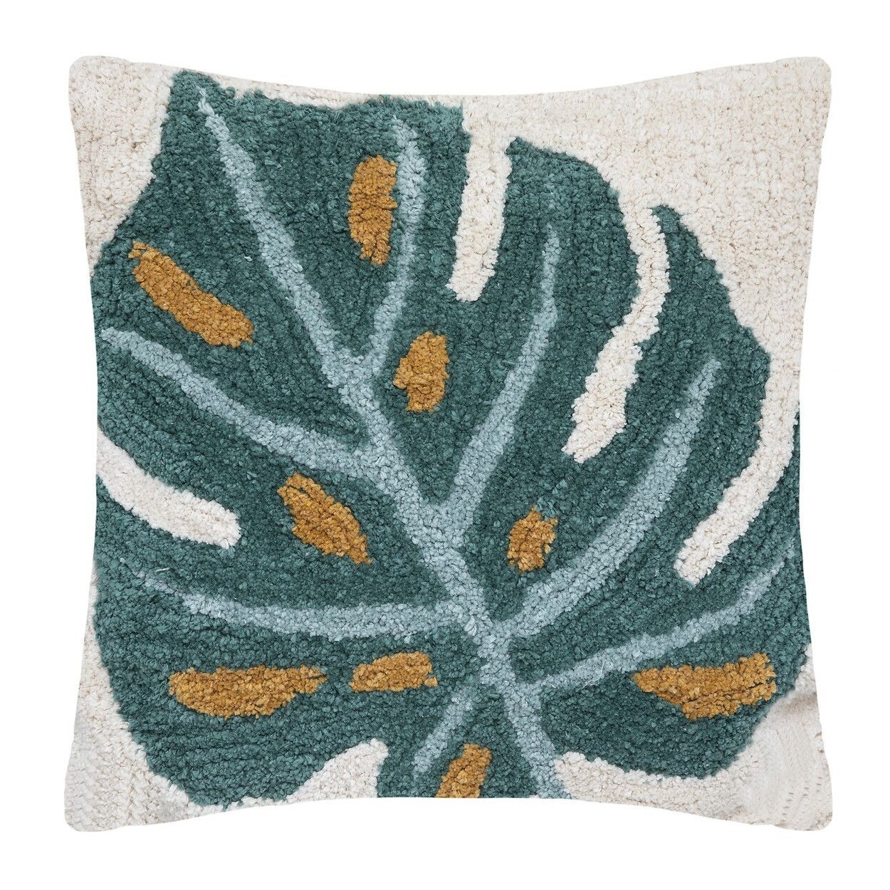 COJÍN MULLIDO PALMERA VERDE 45X45