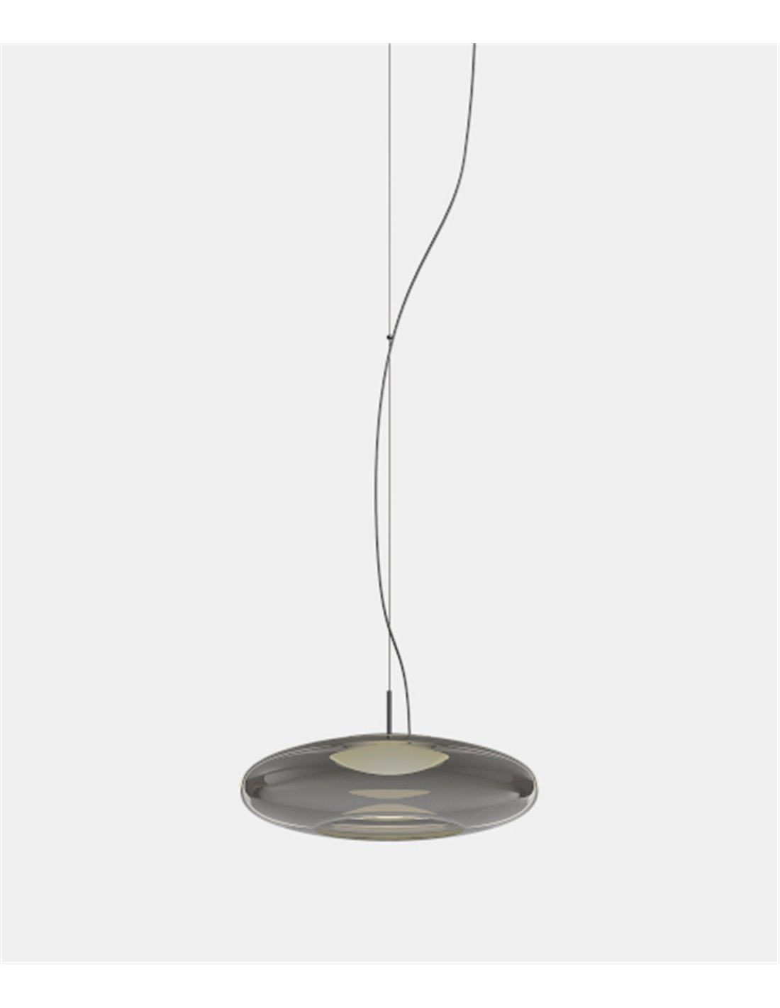 Colgante de techo empotrable Plat – LedsC4 – Lámpara de cristal en verde, fumé o ambar Regulable LED 2700-3000-4000K