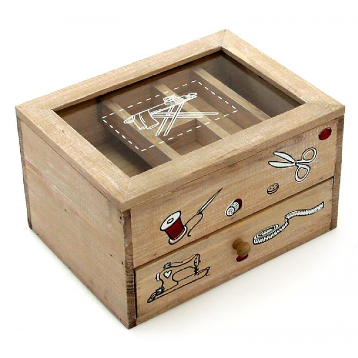 Costurero de madera Natural Vitange un cajón TARA