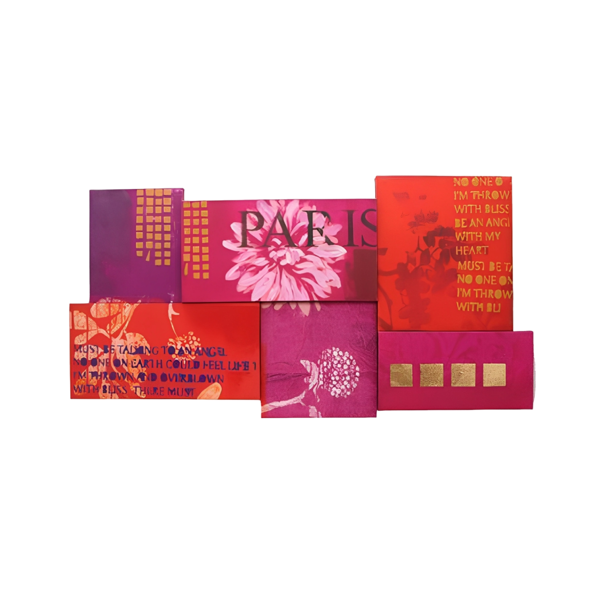 CUADRO COMPUESTO DE LIENZOS DE PARIS Y COLORES 120X64