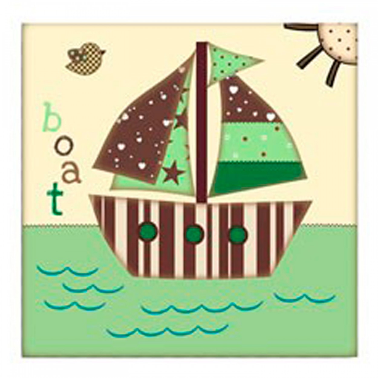 CUADRO DECORATIVO LIENZO INFANTIL DE ANIMALES Y LETRAS 30X2X30CM