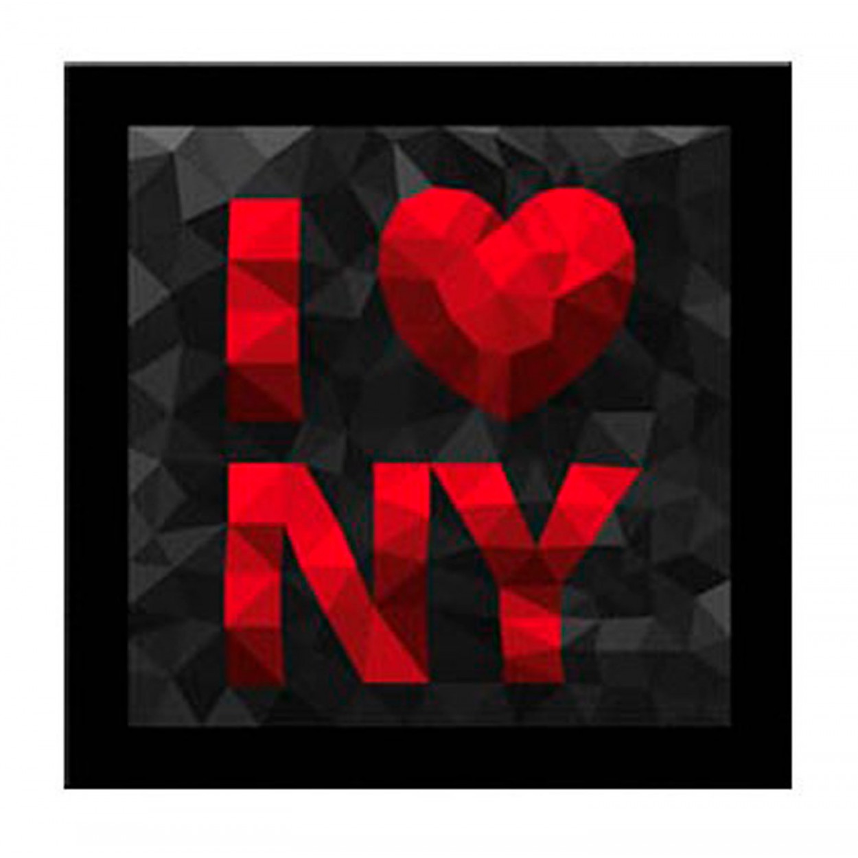 CUADROS LIENZO "I LOVE NEW YORK" DISEÑO GEOMÉTRICO 50X50CM