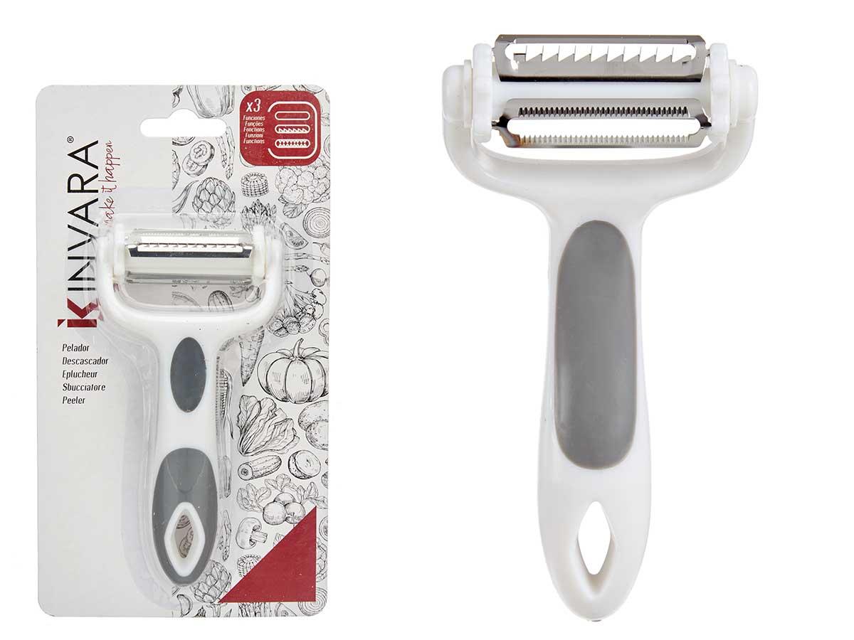 Kinvara Pelador de Cocina 3 en 1, Surtidos, 12x3x22 cm (36 Unidades)
