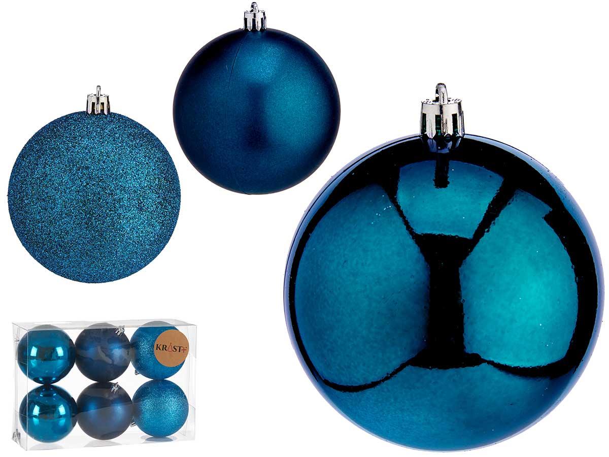 Krist+ Set de 6 Bolas de Navidad Color Turquesa 8 cm (24 Unidades)