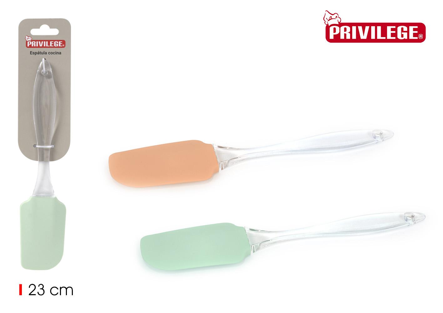 Wooow Espátula de Silicona con Mango Transparente Privilege 23 cm (36 Unidades)