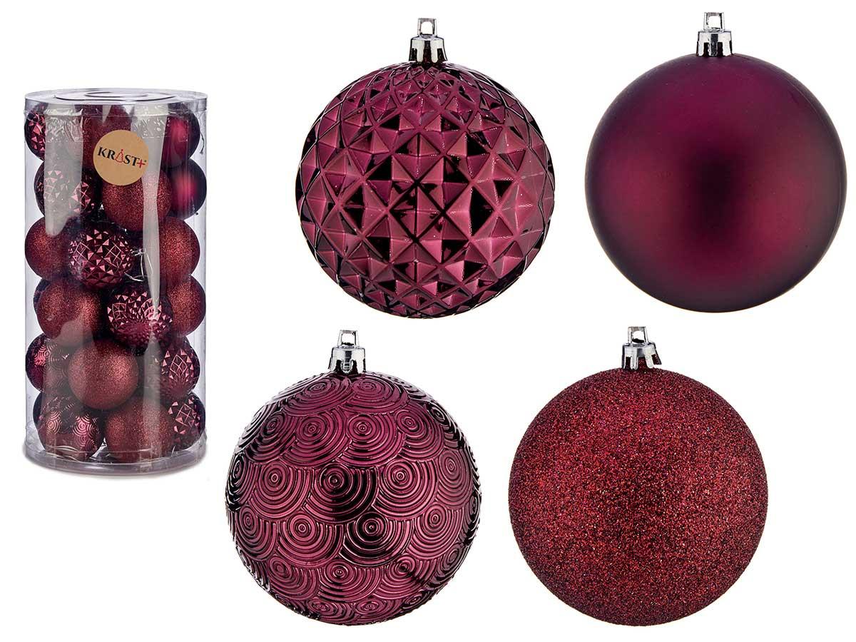 Krist+ Set de 30 Bolas de PVC 8 cm Color Vino (4 Unidades)