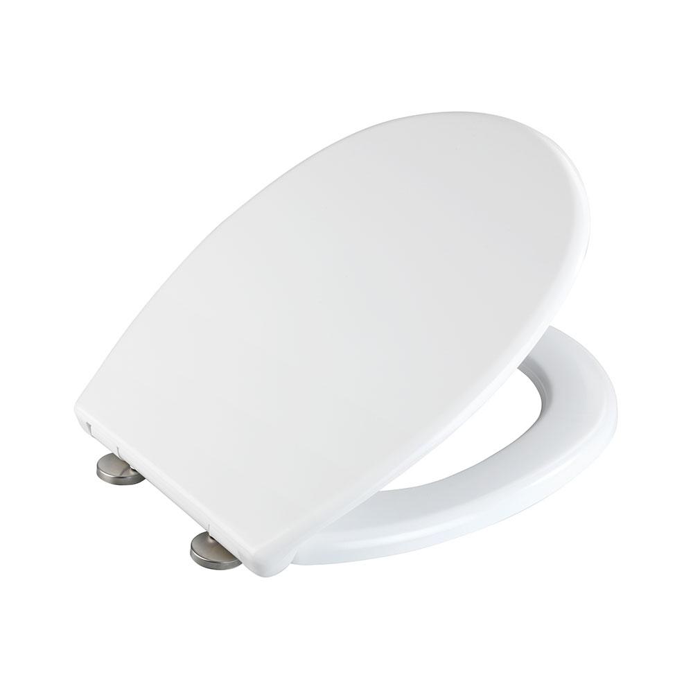 Wenko Tapa de WC Vorno Neo, Blanco 37x46cm 24571100, Sujeción Acero Inoxidable Fix-Clip, Easy-Close