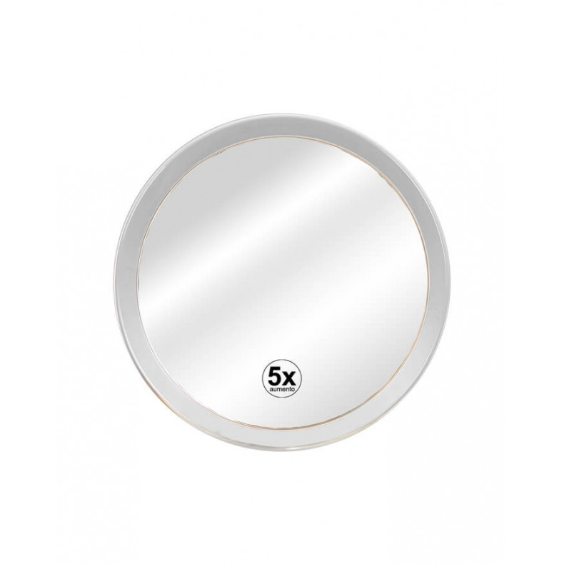 ESPEJO BAÑO X5 CON VENTOSA D17.5CM