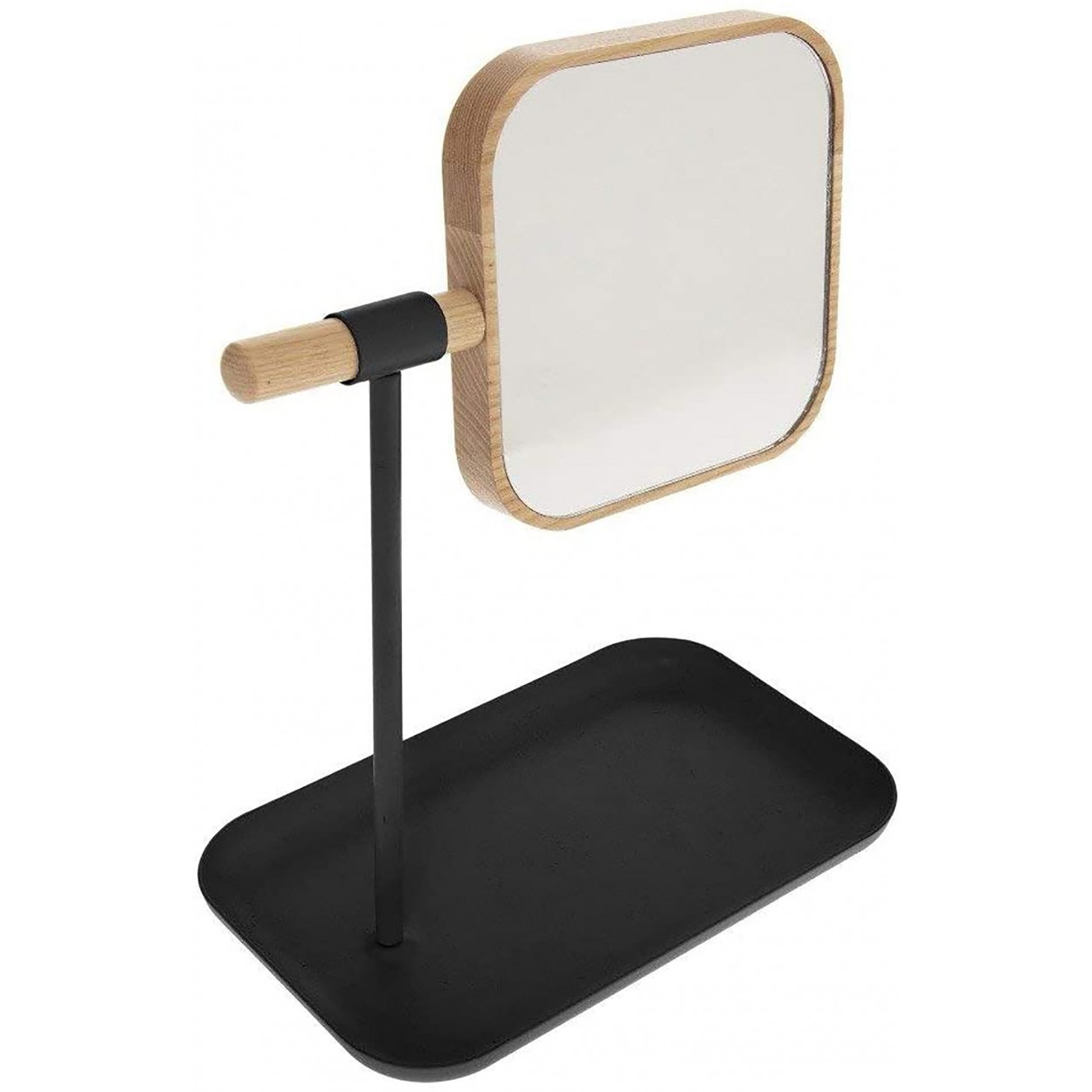 ESPEJO EXTRAIBLE CON BANDEJA NEGRA 20X13X26