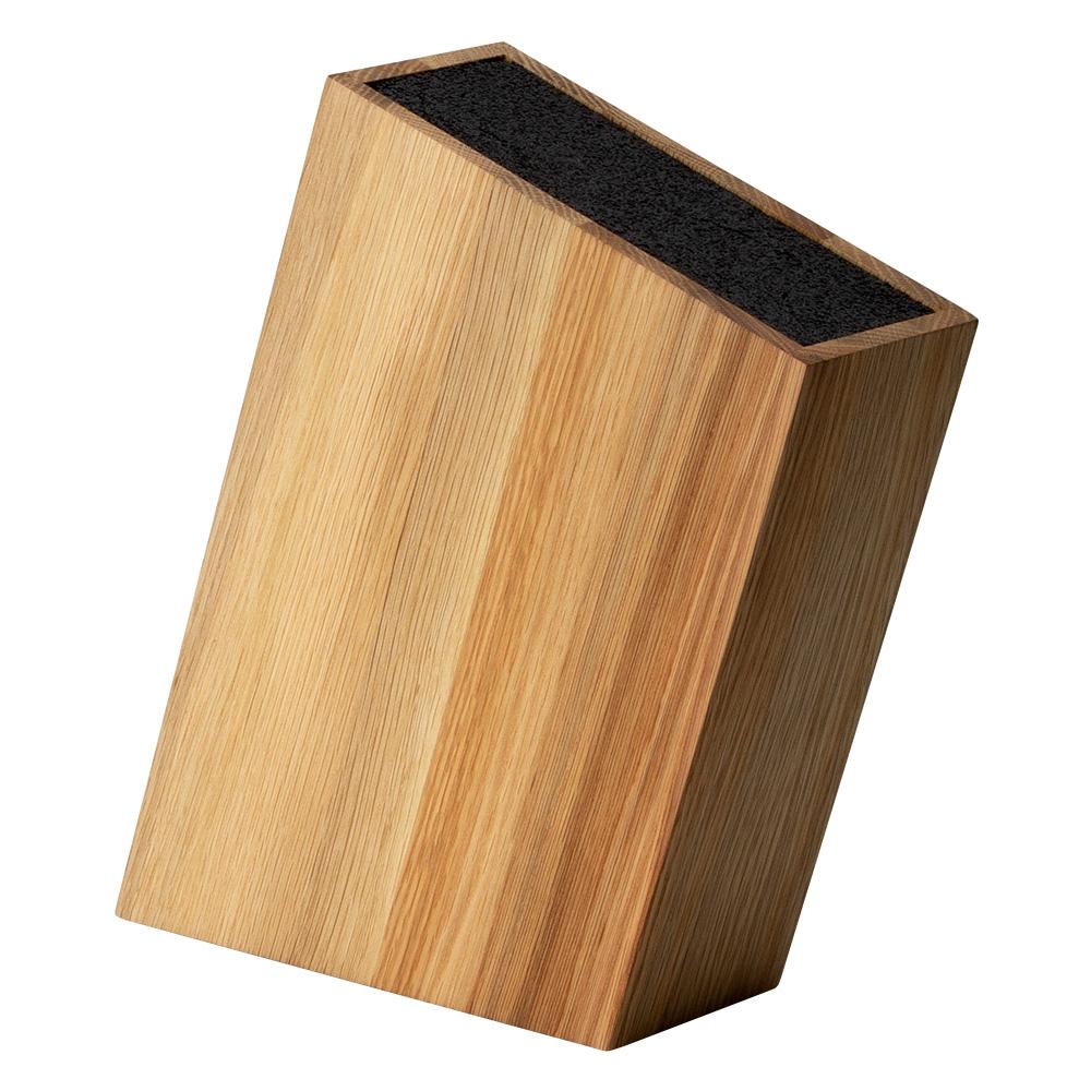 Continenta Bloque Cuchillos de Madera de Roble con Inserto Flexible, Extraíble y Lavable en Lavavajillas - 28,5x8x19 cm