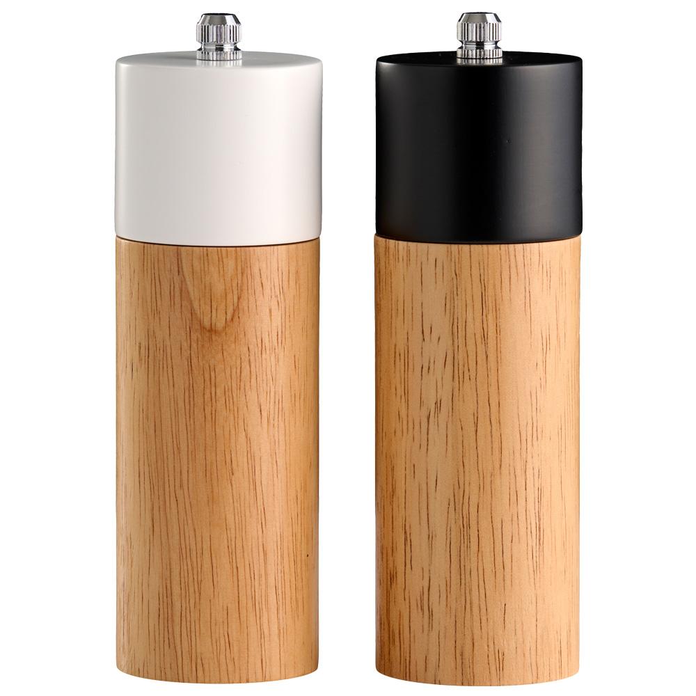 Day Juego De 2 Molinillos Sal y Pimienta de Madera de Caucho, Aluminio y Cerámica