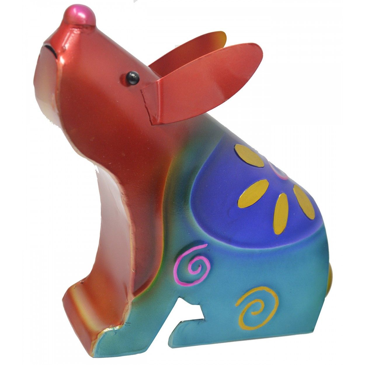 CONEJO METÁLICO MULTICOLOR 27x25x9CM.
