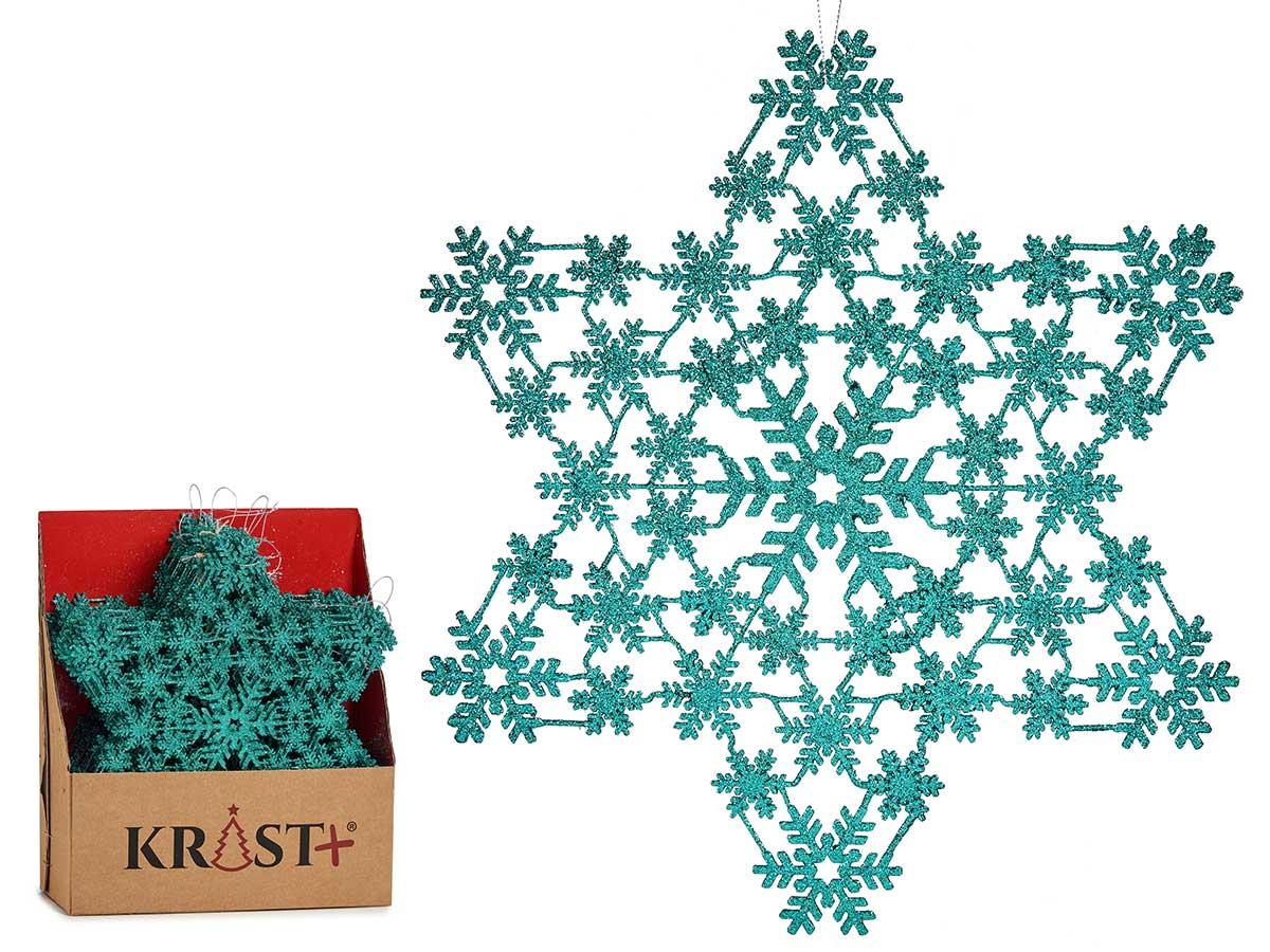 Krist+ Adorno Árbol Navidad Estrella Grande Verde Menta 31.5x32x0.1 cm (48 Unidades)