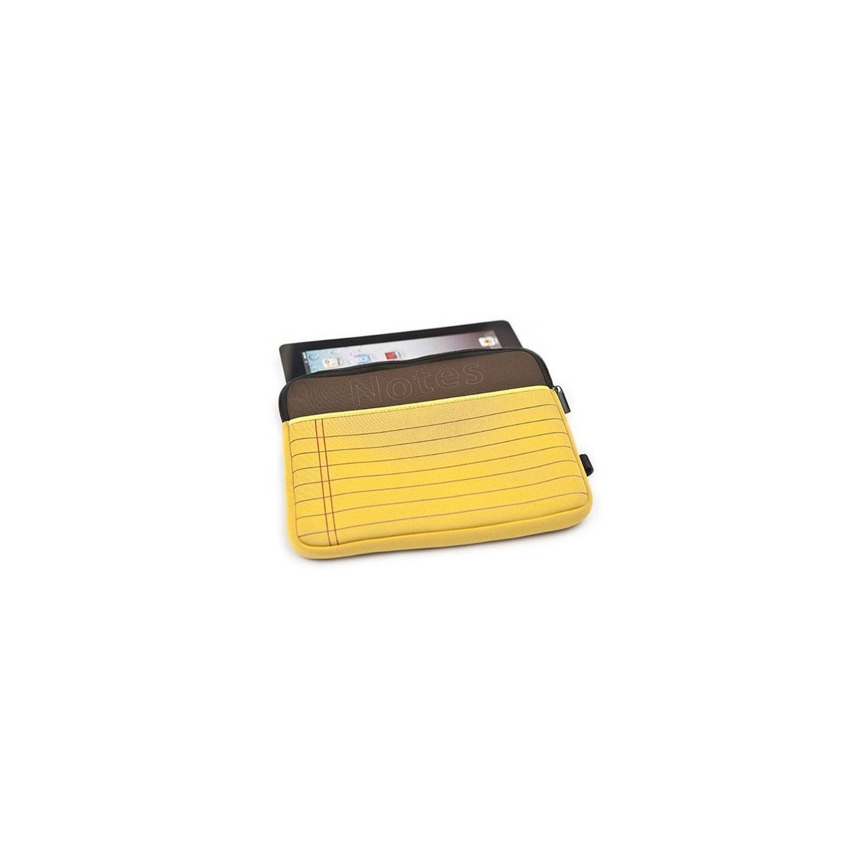 FUNDA NEOPRENO "NOTES" PARA TABLET COLOR AMARILLO.