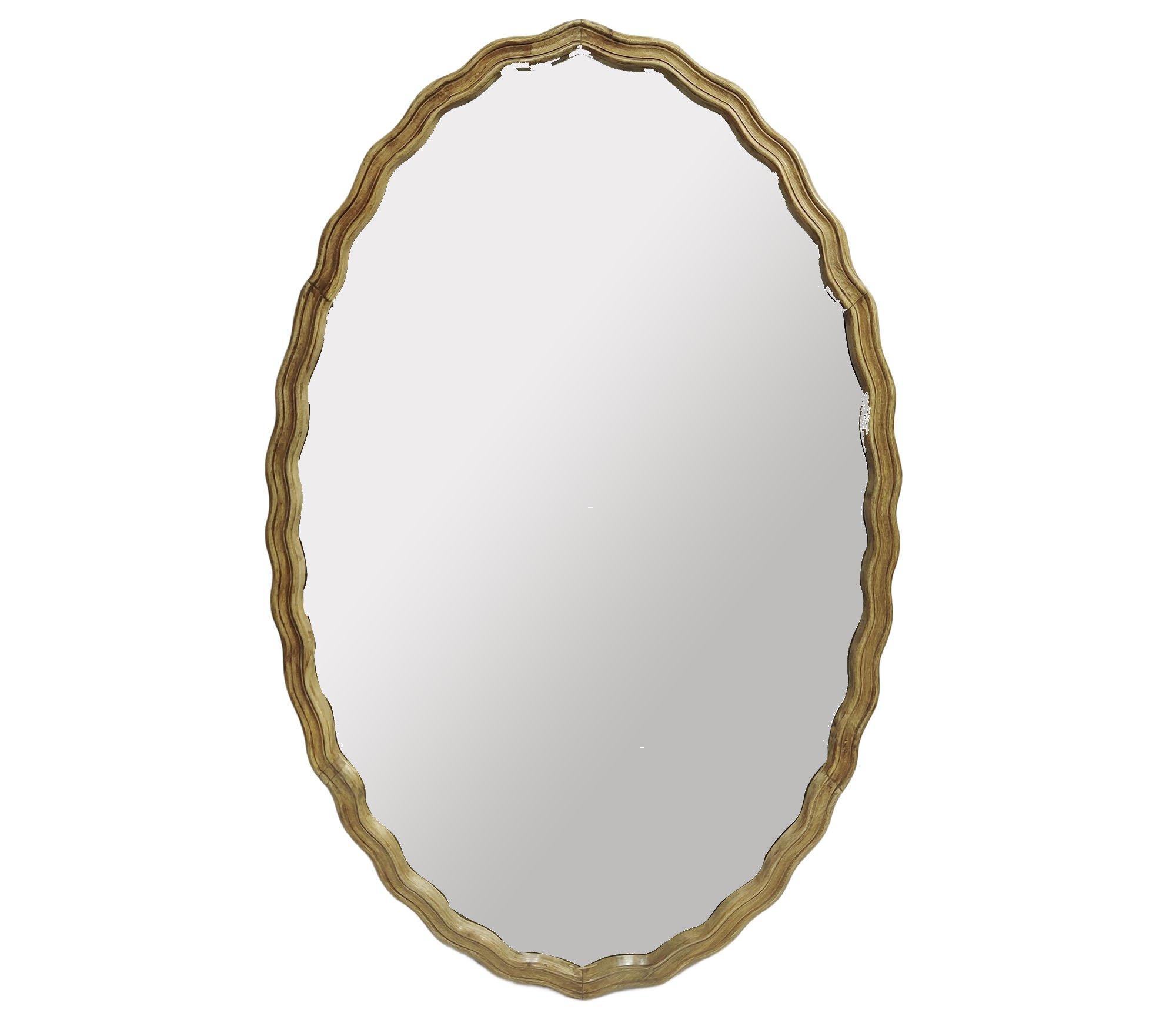 DKD Home Decor Espejo Cottage Marrón 76 x 3 x 117 cm Ondulado Mango para Decoración del Hogar