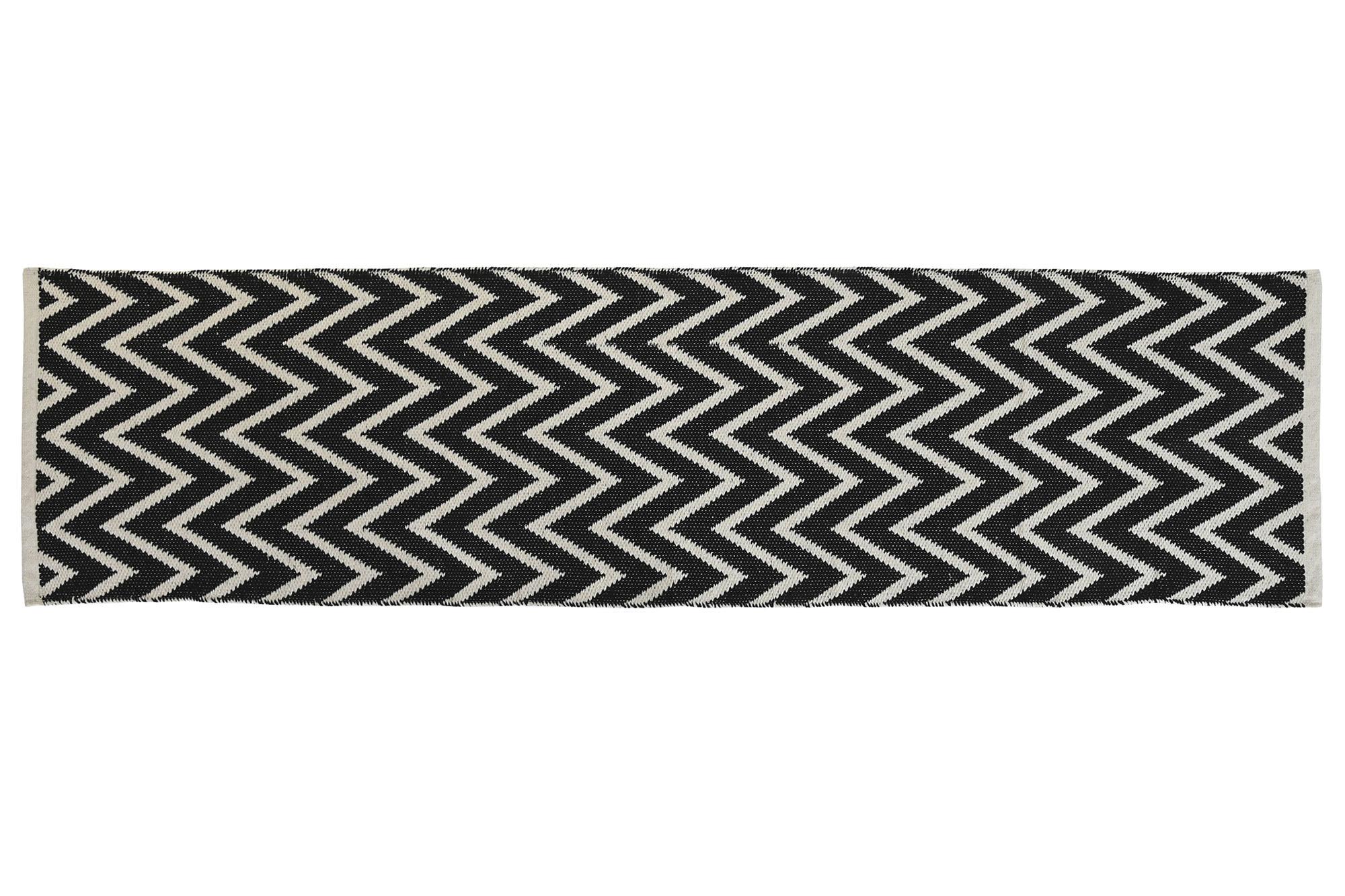 DKD Home Decor Alfombra de Pasillo Urban Zigzag Bicolor Mezcla Poliéster y Algodón 1300 gsm 240x60x1 cm (2 Unidades)