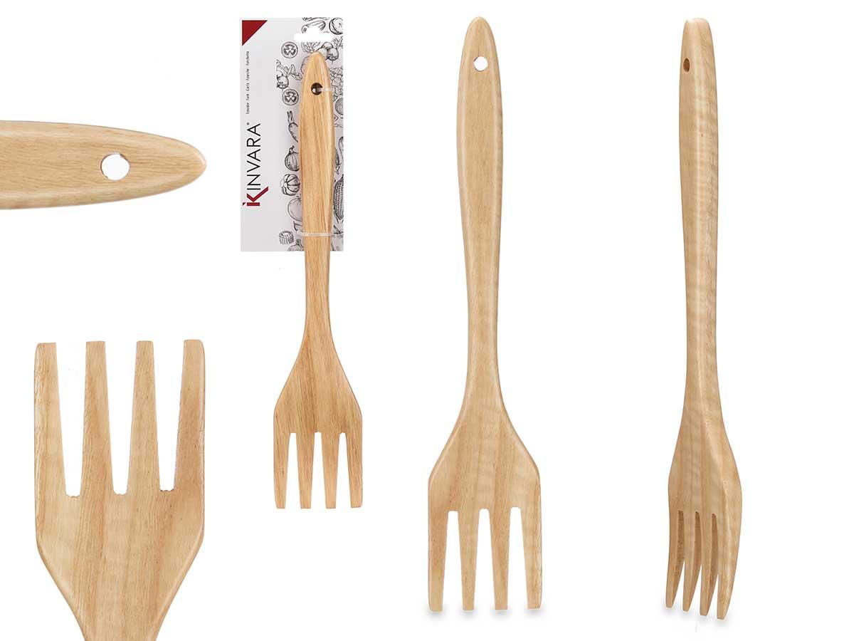 Kinvara Tenedor de Madera para Cocina 7x35x2 cm (24 Unidades)
