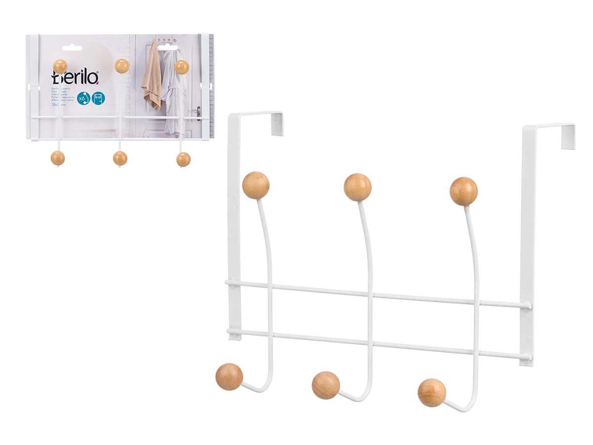 Berilo Percha 6 Colgadores Blanca 28x6.5x22 cm (24 Unidades)