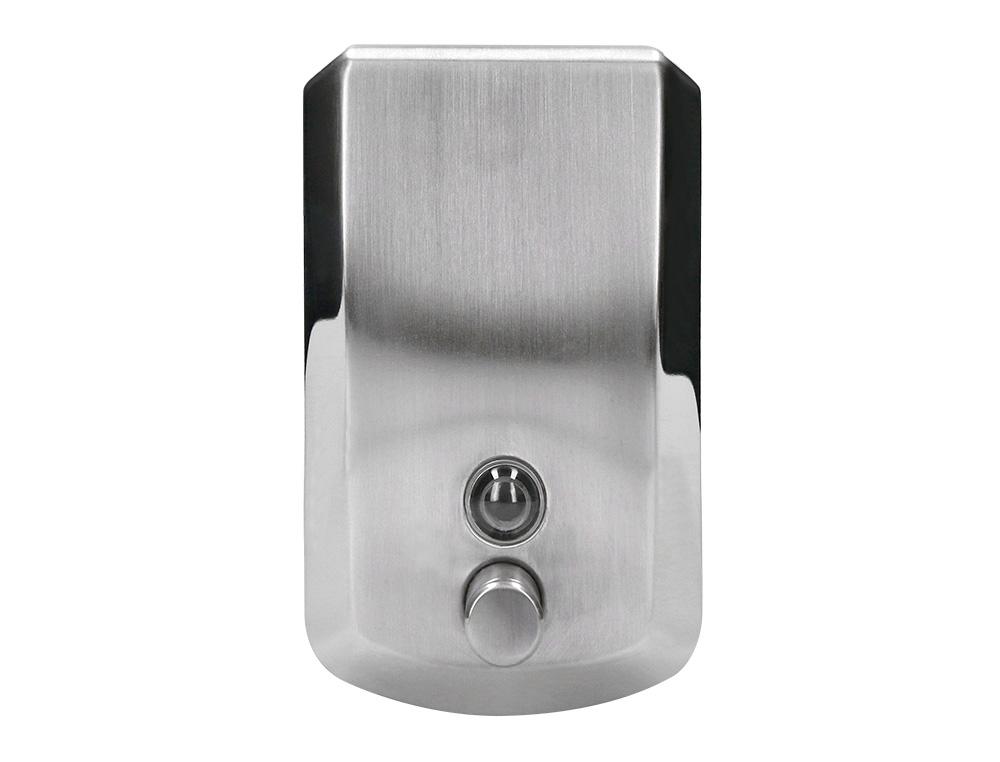 Q-connect Dispensador manual de jabón 800 ml de acero inoxidable 115x56x179mm