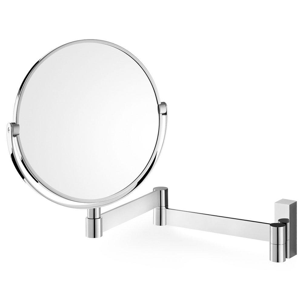 Zack Espejo de Pared Extensible con 3 Aumentos, Acabado Brillo HIGH GLOSS POLISH, Colección Línea, Ø18 cm, 43 cm Máx.