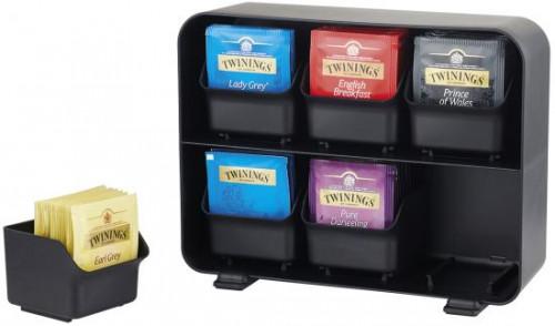 Archivo 2000 CD906 NE Organizador y escurreplatos para menaje de cocina, 6 compartimentos, Negro