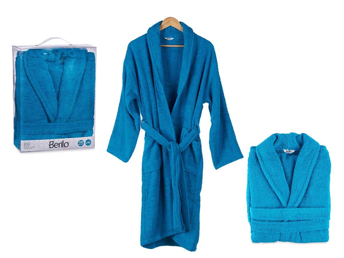 Berilo Albornoz Azul 100% Algodón Talla M L 500Gr - 10.5x37x28 cm (6 Unidades)