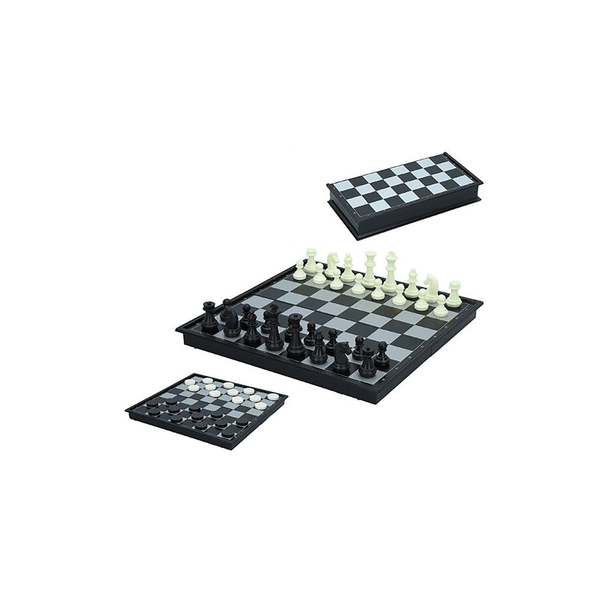 JUEGO DE AJEDREZ/DAMAS MÁGNETICO DE VIAJE