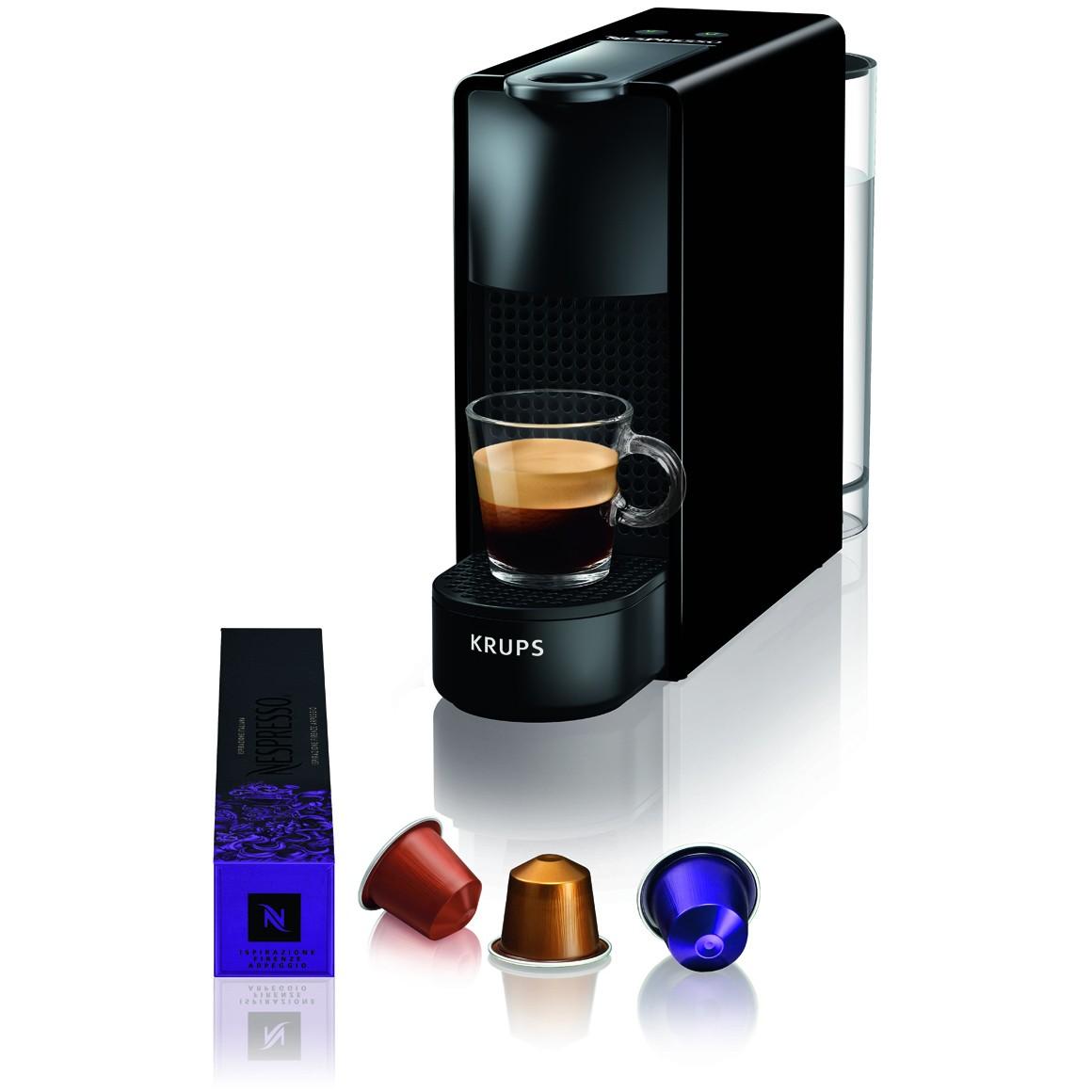 Krups Cafetera Nespresso Essenza Mini, Máquina de Café Compacta, Color Negro