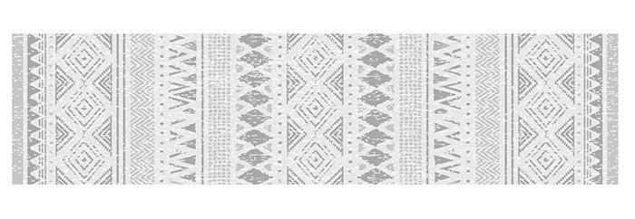 DKD Home Decor Alfombra Boho de Poliéster Gris 240 x 60 cm (2 Unidades) Estilo Ikats para Salón