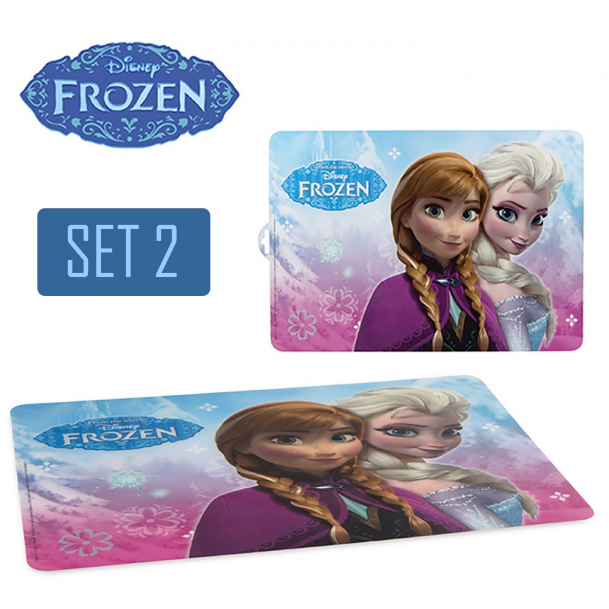 Mantel individual Frozen, Juego de 2 Manteles individuales, Menaje Infantil