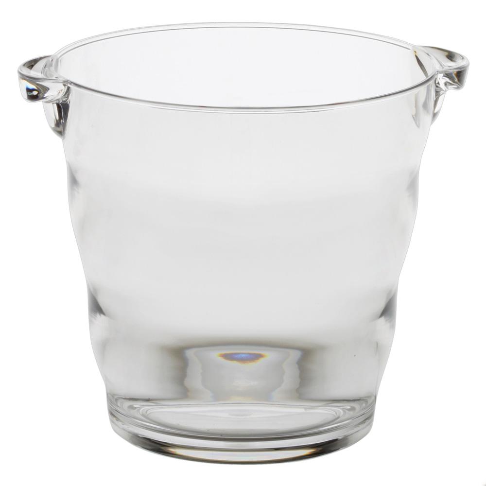 1946 Cubo Vino Cava Acrílico Transparente con Asas, Libre de BPA, Ø 20 cm Altura 20 cm, Superficie Ondulada