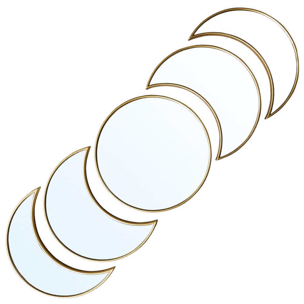 Home Deco Factory Juego De 5 Espejos Luna Colección Mirage