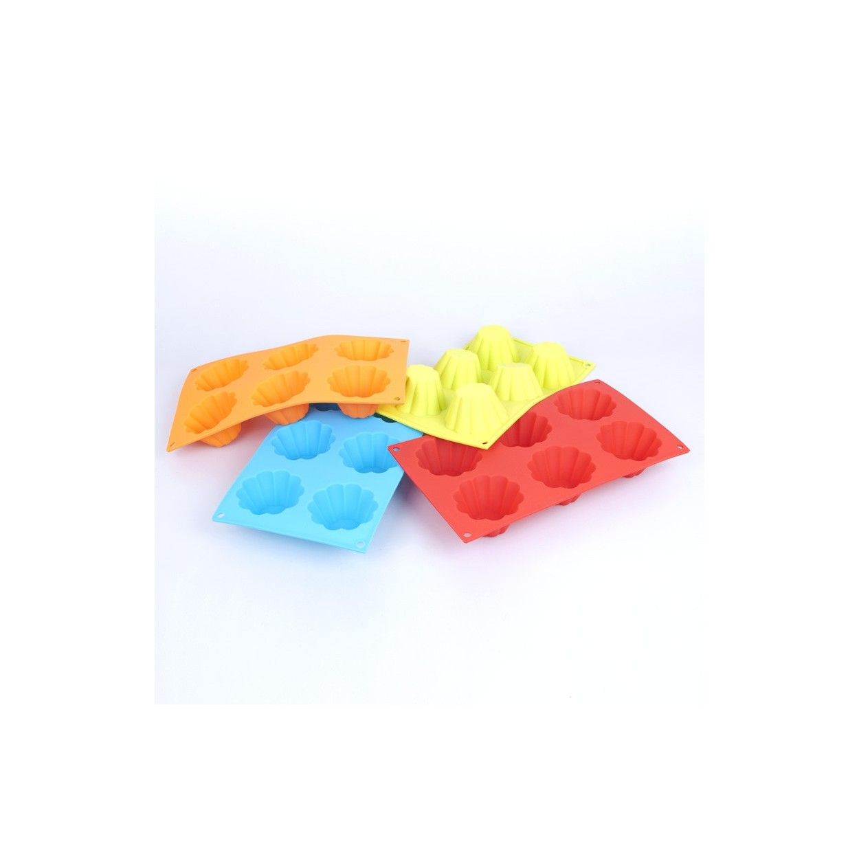 MOLDES DE SILICONA EN COLORES PARA MAGDALENAS.