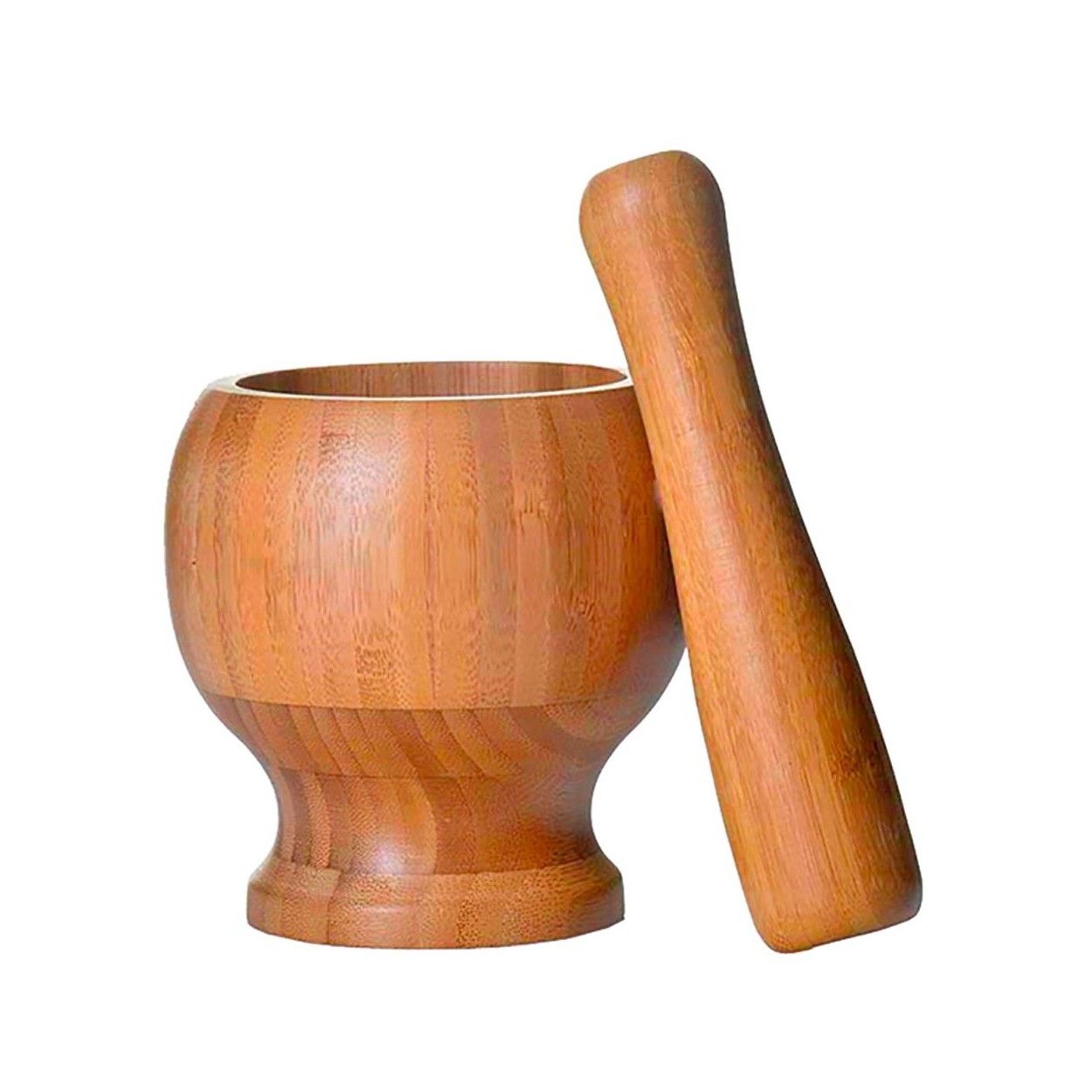 Mortero de bambú con mazo