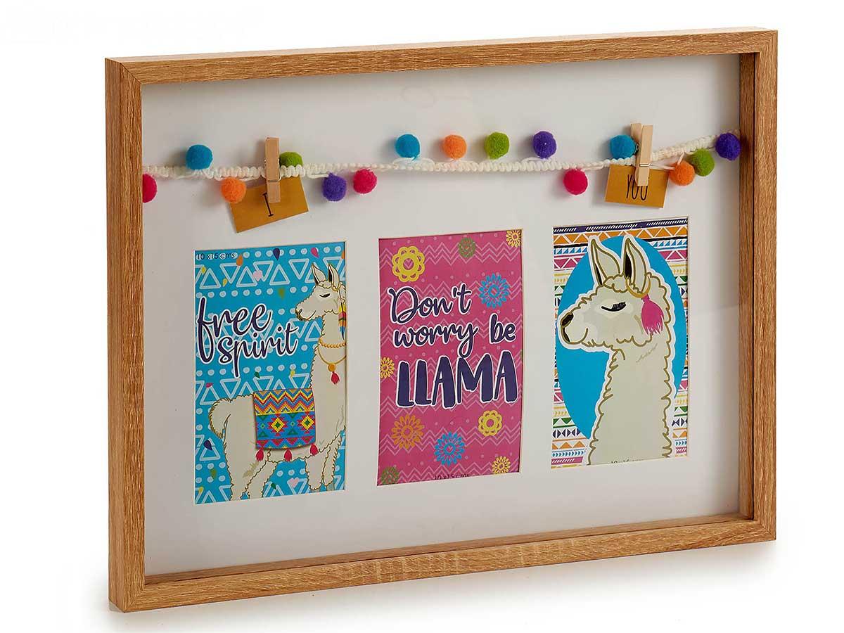 Giftdecor Portafoto Cuadro Múltiple con Borlas Rectangular 30x3x41 cm (8 Unidades)