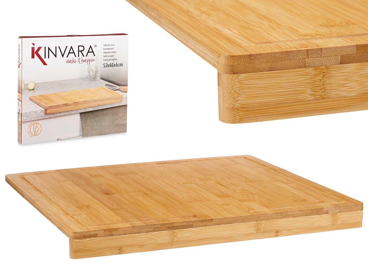 Kinvara Tabla de Bambú para Encimera 53x46 cm, Marrón (4 Unidades)