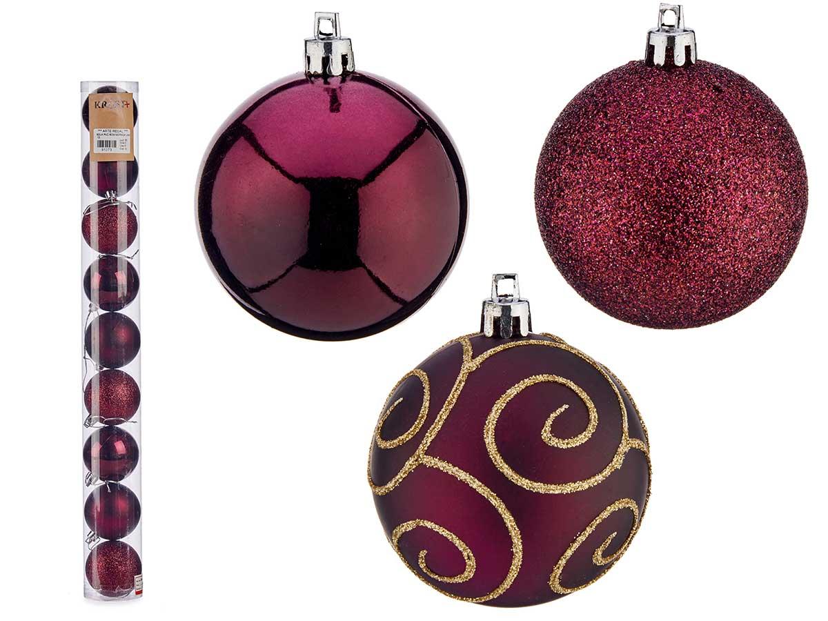 Krist+ Set de 9 Bolas de PVC Morado, 6 cm (30 Unidades)