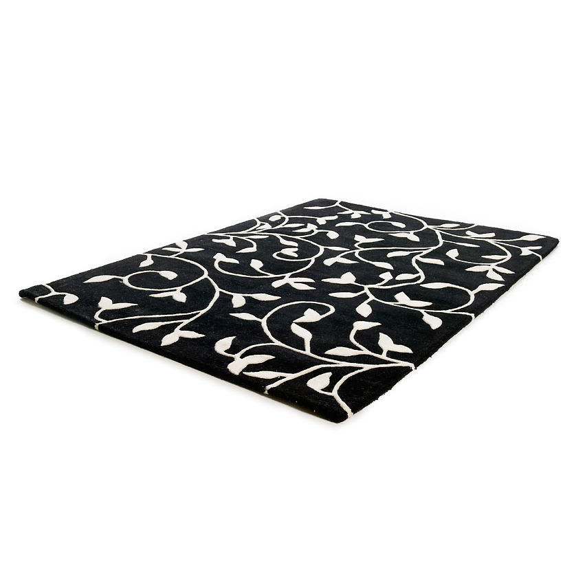 Alfombra Grow negro-blanco 140 x 200 cm