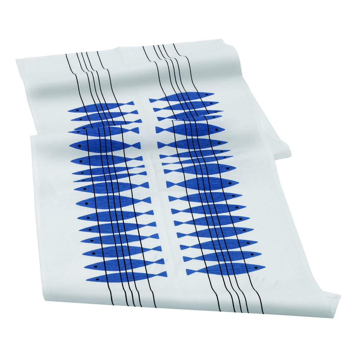 Camino de mesa Sill blanco-azul