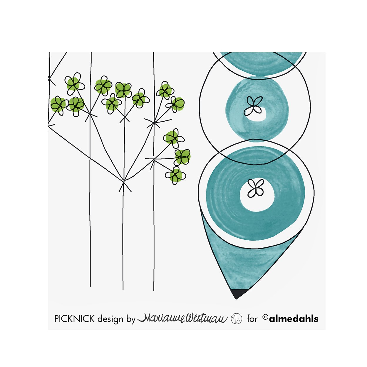 Servilletas de papel Picknick, set de 20 Azul