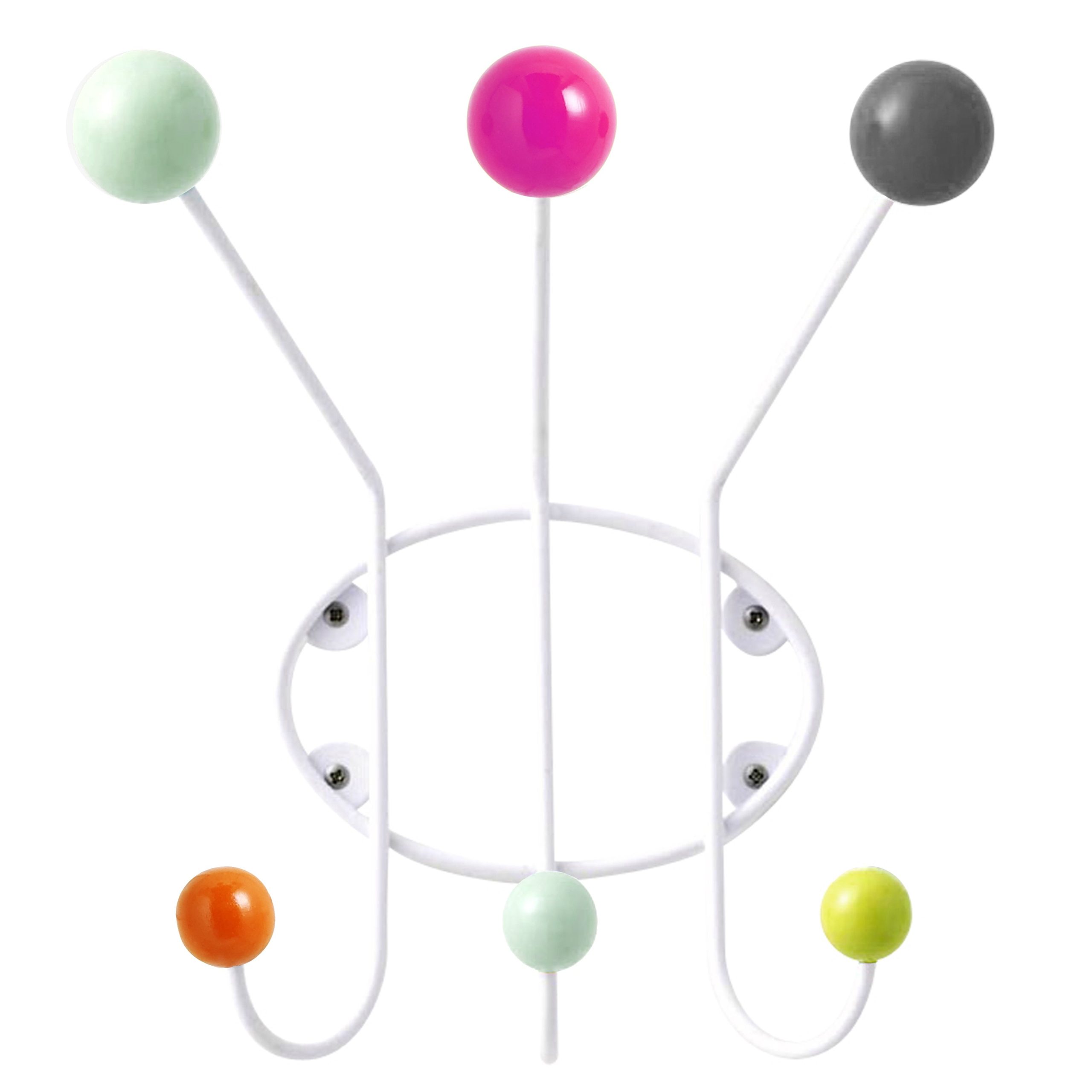 Perchero de pared 3 Superliving blanco-neón-multi